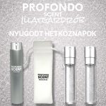 NYUGODT HÉTKÖZNAPOK - NŐI ILLATGARDRÓB (2 ILLATTAL ÉS 1 DB FIOLATARTÓ ALUMINIUM TOKKAL ÉS 1 DB LUXUS BÁRSONYTASAKKAL)