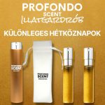KÜLÖNLEGES HÉTKÖZNAPOK - NŐI ILLATGARDRÓB (2 ILLATTAL ÉS 1 DB FIOLATARTÓ ALUMINIUM TOKKAL ÉS 1 DB LUXUS BÁRSONYTASAKKAL)