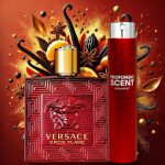 VERSACE - EROS PARFÜMSZETT (4 ILLATTAL + 1 DB AJÁNDÉK FIOLATARTÓ ALUMINIUM TOKKAL + 1 DB AJÁNDÉK BÁRSONYTASAKKAL)