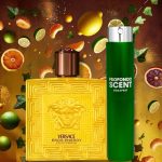 VERSACE - EROS PARFÜMSZETT (4 ILLATTAL + 1 DB AJÁNDÉK FIOLATARTÓ ALUMINIUM TOKKAL + 1 DB AJÁNDÉK BÁRSONYTASAKKAL)
